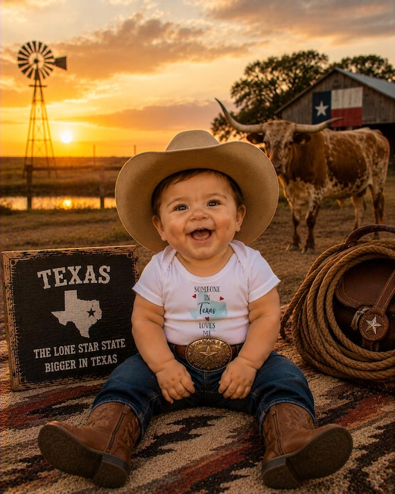Texas Baby Onesie®: Watercolor State, Long Distance Gift