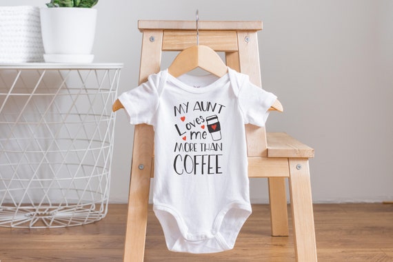 My Aunt Loves More Than Coffee Onesie®, Funny Baby Onesie®, Aunt Onesie®, Aunt Baby Clothes, Baby Shower Gift, Aunt Baby Gift