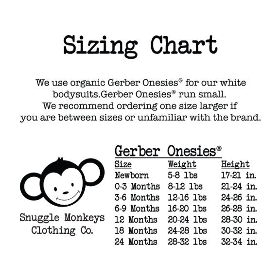 Gerber Onesie Size Chart