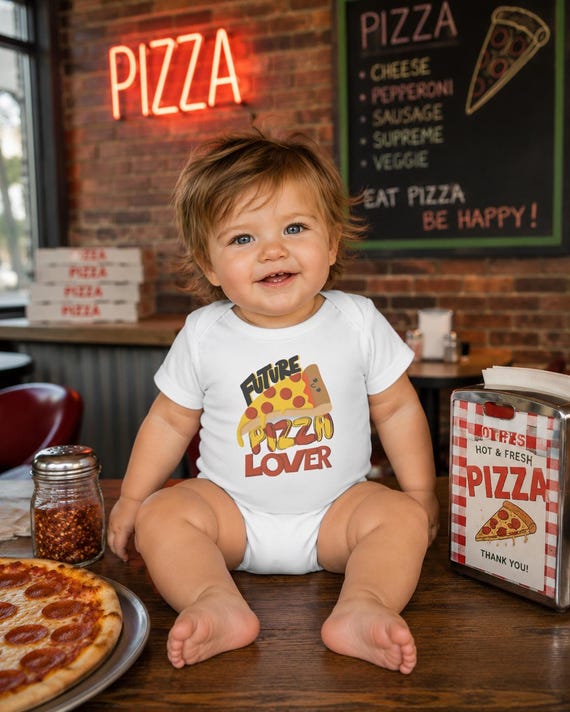 Future Pizza Lover Onesie® - Funny Baby Clothes