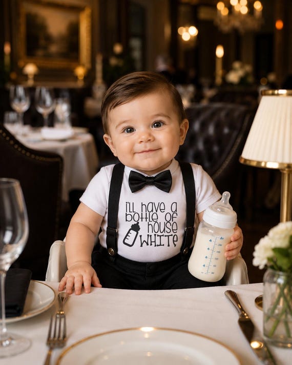 I'll Have a Bottle of the House White Onesie®, Hilarious Baby Onesies®, Gender Neutral Baby Gifts