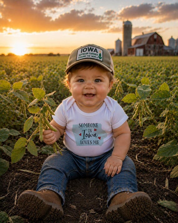 Iowa Baby Onesie®: Watercolor State, Long Distance Gift