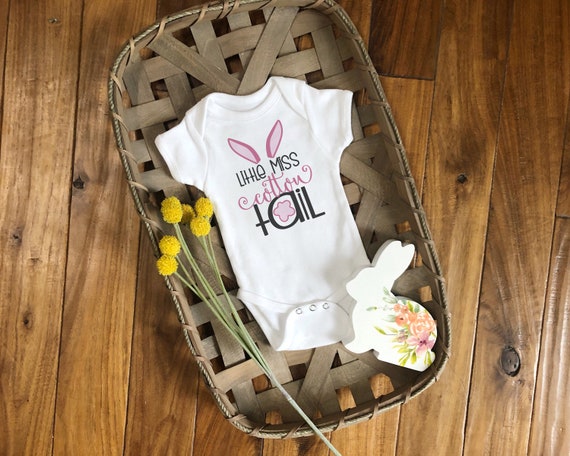 Little Miss Cotton Tail Onesie®, Baby Girl Easter Outfit, Easter Baby Clothes, Easter Bunny Onesie,  Easter Baby Gift, My First Easter