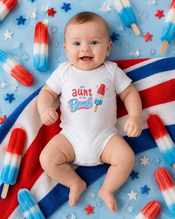 My Aunt Is The Bomb Baby Onesie®, Bomb Pop Popsicle Onesie®, Auntie Baby Bodysuit