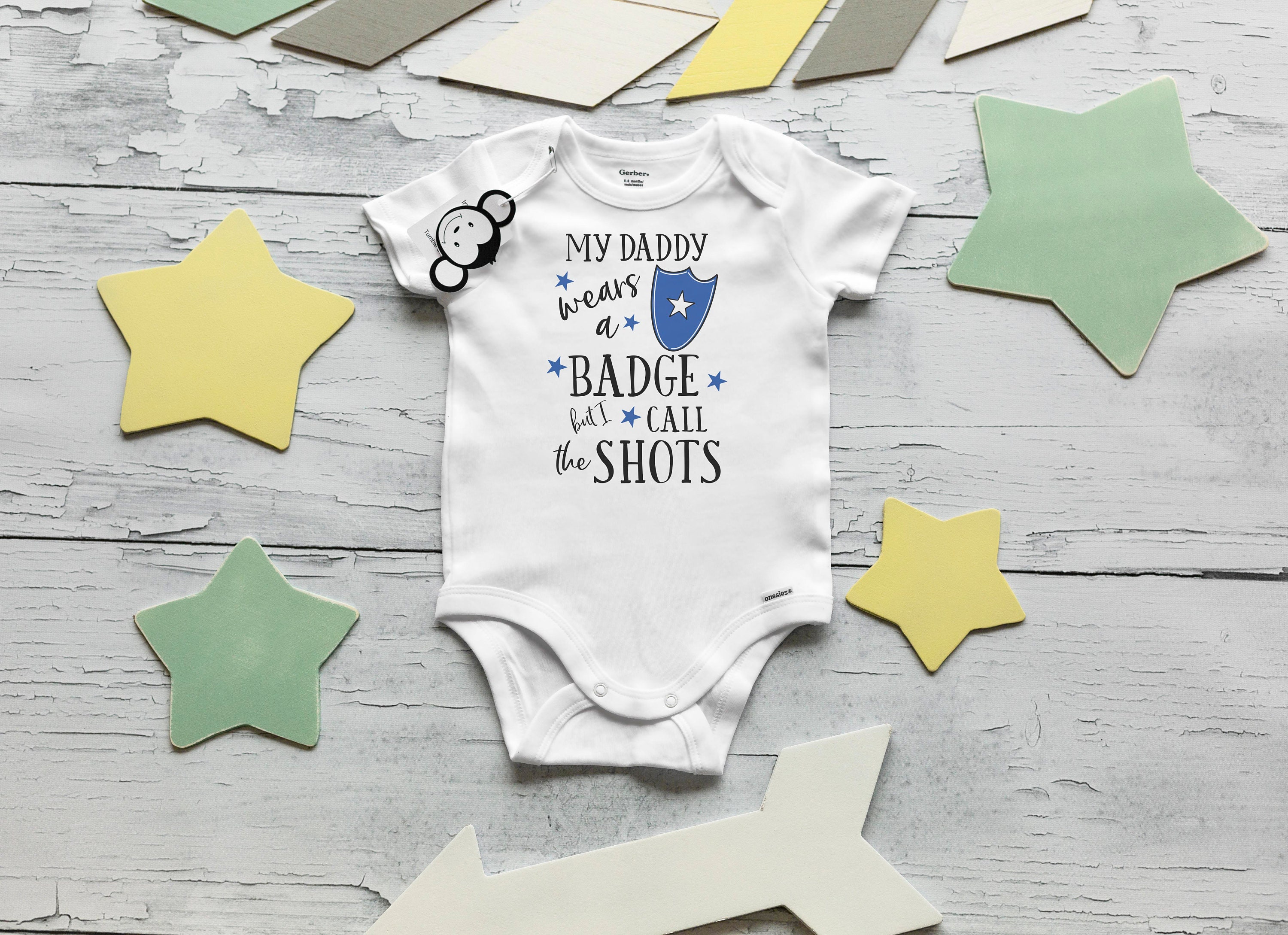Custom Baby Bodysuit Blue Lives Matter Style A Police Cop Law Boy & Girl Clothes