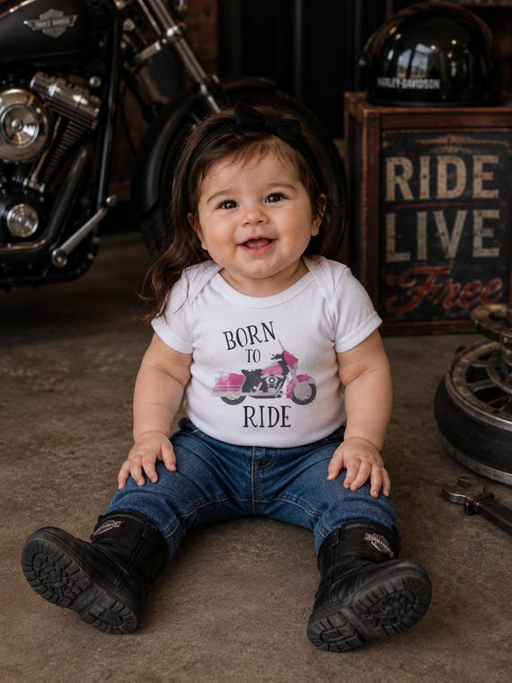 Born To Ride Motorcycle Onesie® - Biker Baby Clothes