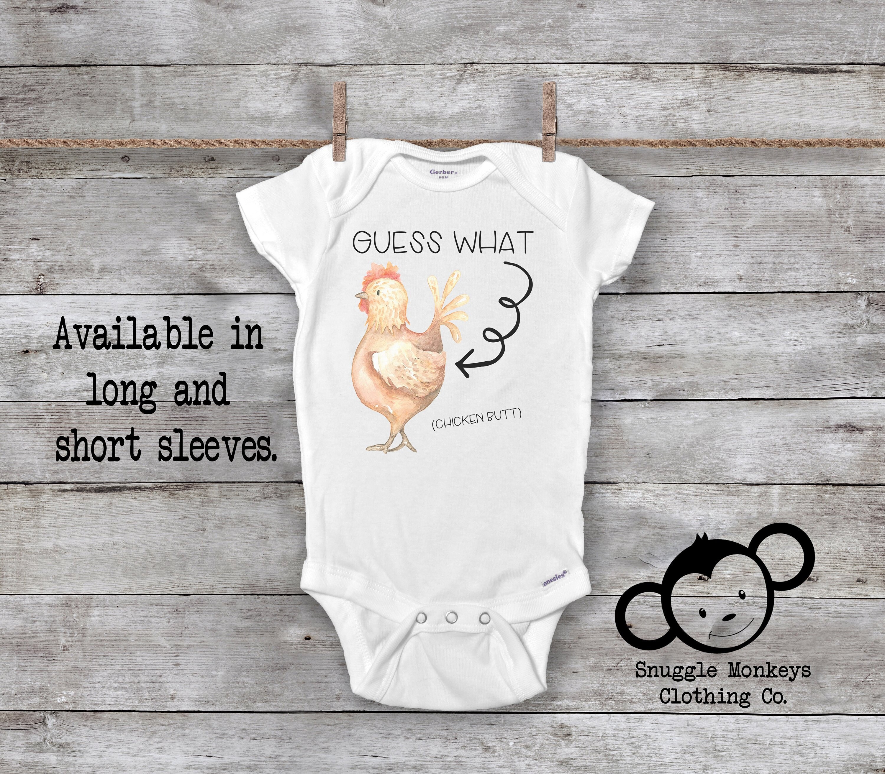 Guess What Chicken Butt Onesie®, Funny Baby Onesie®, Country Baby