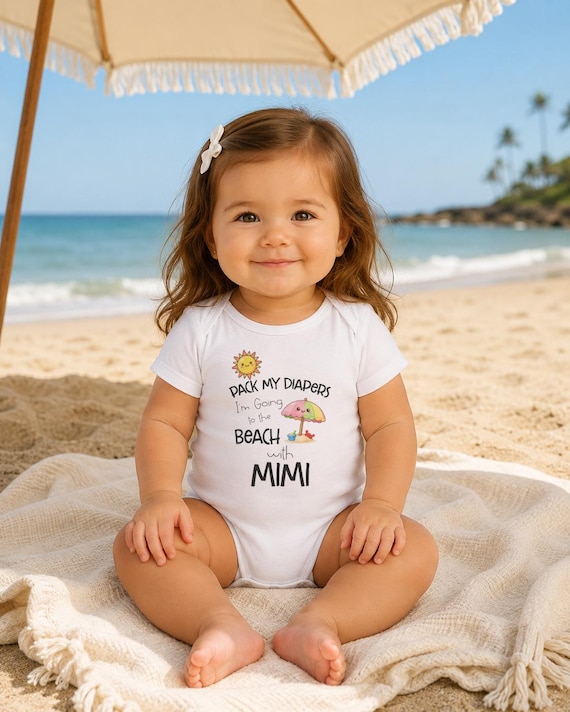 Pack My Diapers I'm Going to the Beach Onesie®: Watercolor Beach Baby Clothes