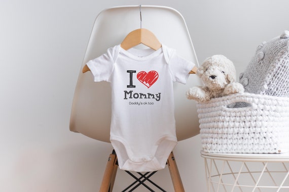 I Love Mommy Onesie®, Funny Baby Onesie®, Mommy Loves Me Onesie®, Funny Mom Onesie®, Baby Shower Gift, Cute Baby Clothes, Unique Baby Gift