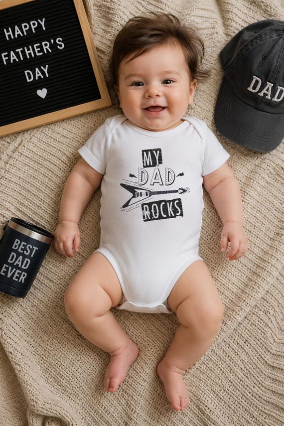 My Dad Rocks Guitar Onesie® - Daddy Baby Clothes