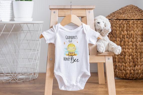 Grandpa Baby Onesie®, Grandpa Loves Me Onesie, I Love My Grandpa Onesie, Honey Bee Onesie, Baby Shower Gift, Grandpa's Valentine, Bee Outfit