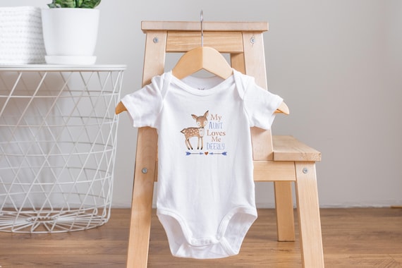 Aunt Onesie®, Aunt Baby Clothes, My Aunt Loves Me, Baby Shower Gift, Aunt to Be Gift, Pregnancy Reveal, Deer Onesie®, Cute Aunt Onesie®