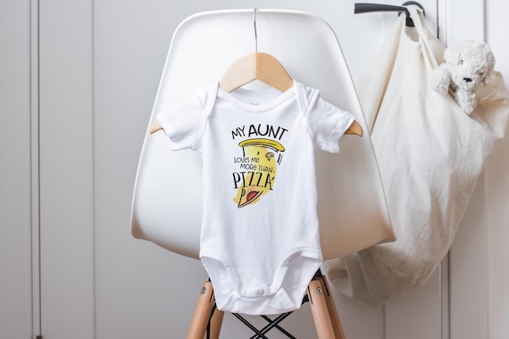 Aunt Onesie®, Aunt Baby Clothes, My Aunt Loves Me, Pizza Onesie®, Aunt Baby Reveal, New Aunt Gift, Baby Shower Gift, Auntie's Bestie