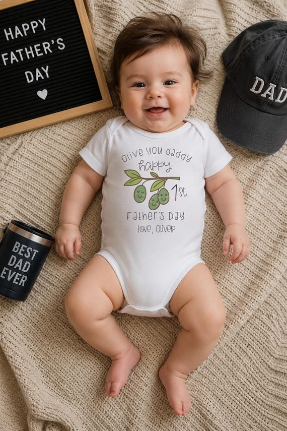 Olive You Daddy Onesie® - First Father's Day Baby Clothes