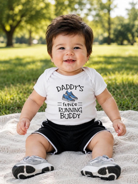 Daddy's Future Running Buddy Onesie® Bodysuit
