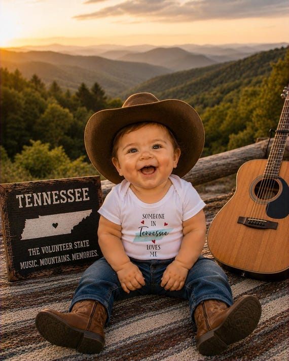 Tennessee Baby Onesie®: Watercolor State, Long Distance Gift