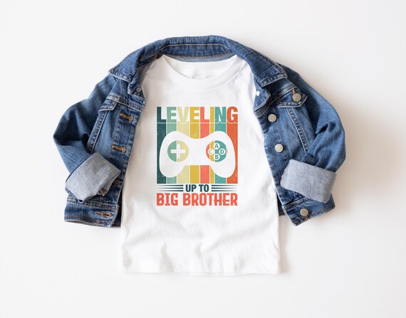Leveling Up to Big Brother, Big Bro Shirt, Toddler Big Brother Shirt, Big Brother Announcement, New Big Brother, Boys Shirt