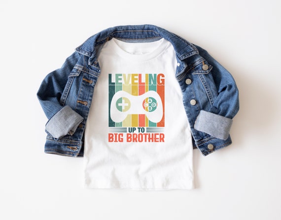 Leveling Up to Big Brother, Big Bro Shirt, Toddler Big Brother Shirt, Big Brother Announcement, New Big Brother, Boys Shirt