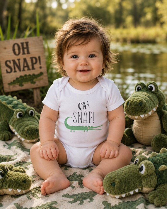 Alligator Baby Onesie®: "Oh Snap" Funny Animal Outfit