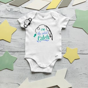 I'm The Cutest Catch Onesie®, Fish Baby Shower, Fish Baby Clothes, Fish Onesie®, Baby Shower Gift, Fishing Baby Clothes, Baby Fish Onesie® image 2