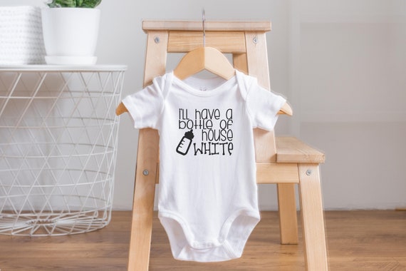 I'll Have a Bottle of the House White Onesie®, Hilarious Baby Onesies®, Gender Neutral Baby Gifts
