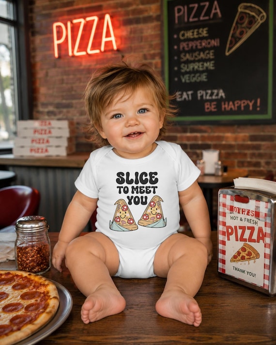 Slice To Meet You Pizza Onesie® - Funny Baby Clothes