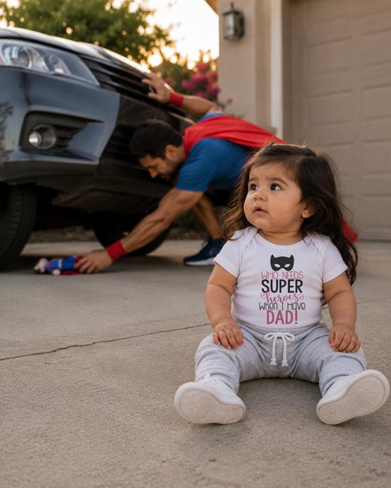 Superhero Daddy Baby Clothes, Funny Onesie®