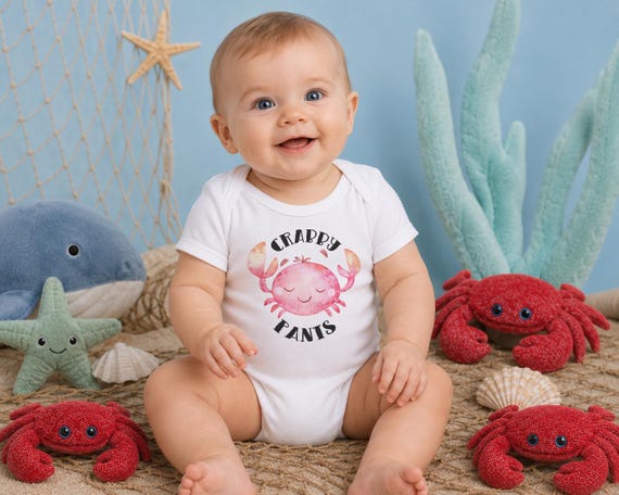 Crabby Pants Onesie®: Watercolor Crab Baby Clothes