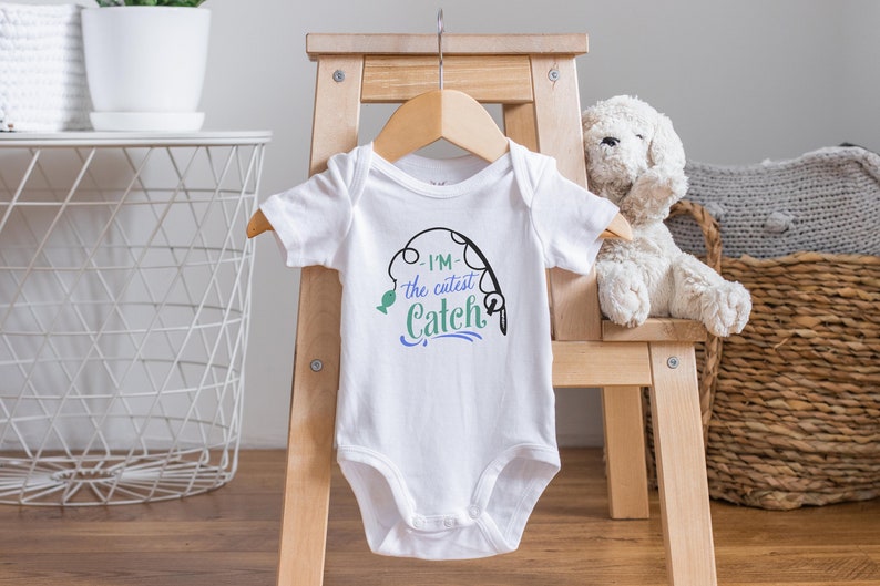 I'm The Cutest Catch Onesie®, Fish Baby Shower, Fish Baby Clothes, Fish Onesie®, Baby Shower Gift, Fishing Baby Clothes, Baby Fish Onesie® image 1