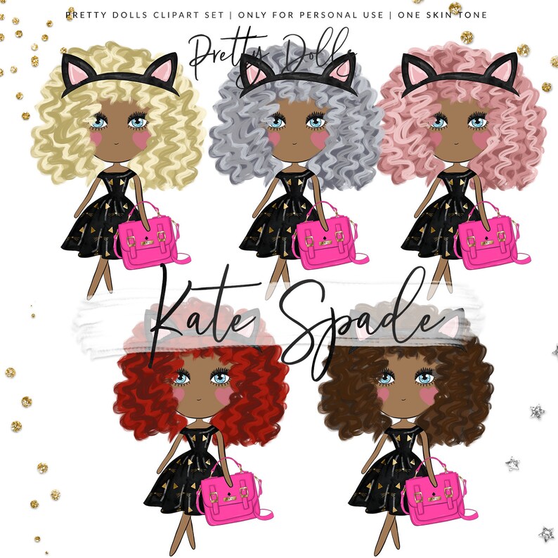 Fashion Girls Clip Art School Clipart Kate Spade Planner Etsy