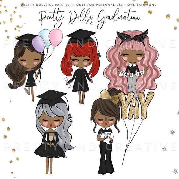 Cute Graduation Clip Girl Graduation Cap Graduate Etsy