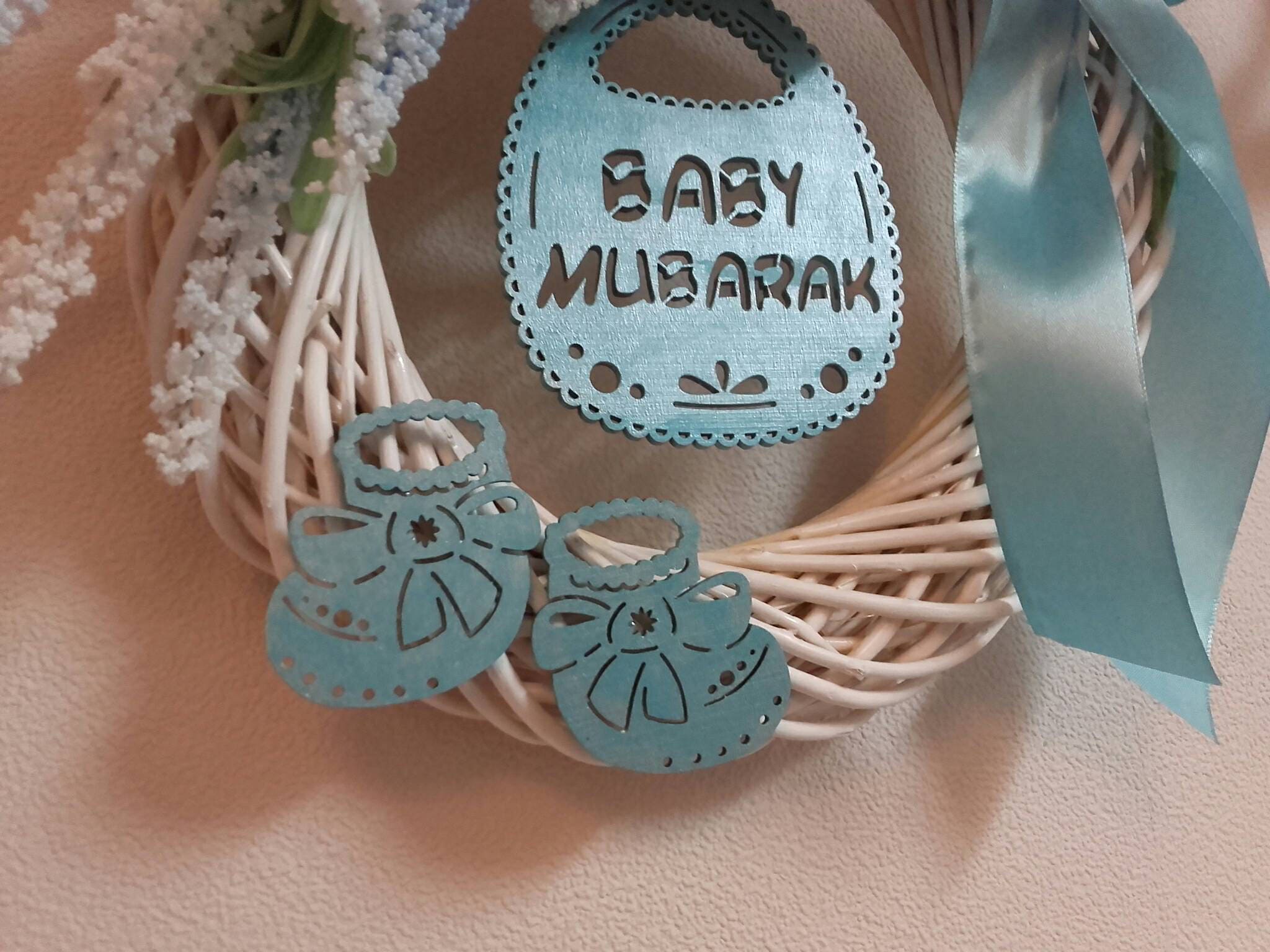 Baby mubarak wreath/aqiqah gift/baby shower/aqiqah Etsy