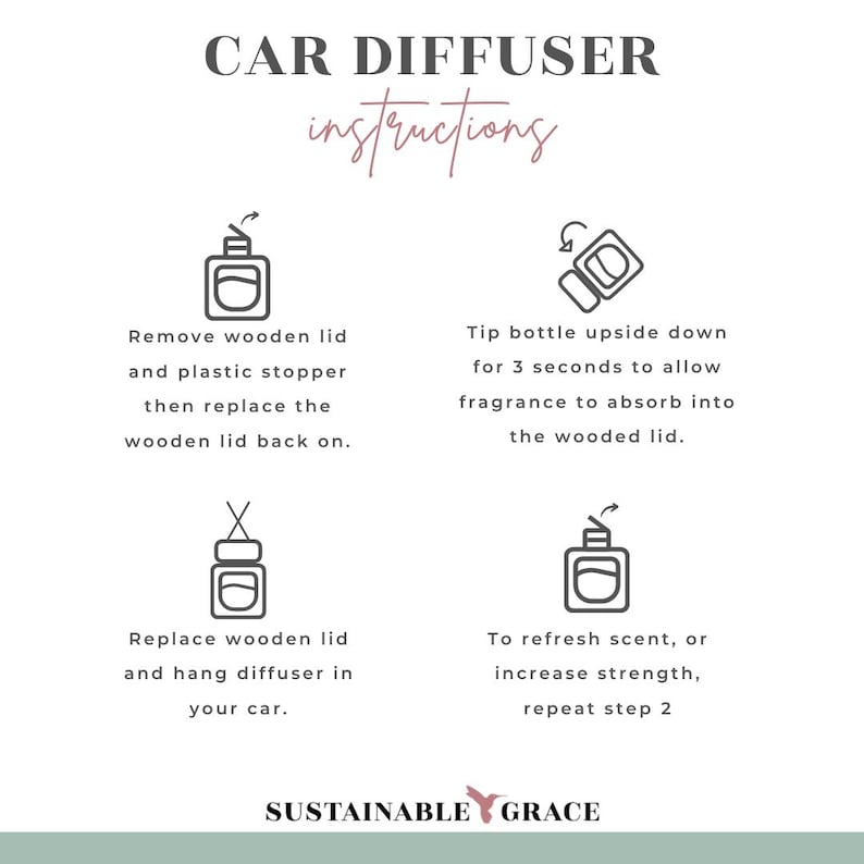 Car Diffuser, Hanging Car Diffuser, Car Air Freshener, Wood Reed ...