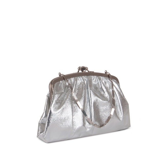 Silver Clutch Bag HL USA - Vintage Original Eveni… - image 2