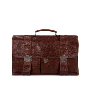 Porte-documents marron style old school