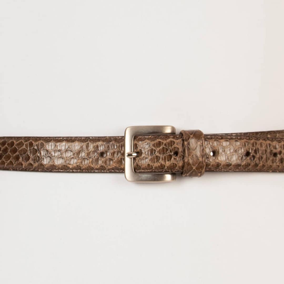 Vintage Brown Python Skin Belt | Trinidadvintage - Etsy