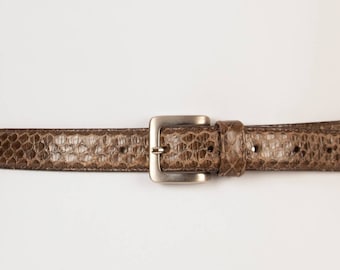 VINTAGE Tan Slim Snakeskin Belt Vintage Tan Genuine Snakeskin Slim Ladies Belt | eBay main image 3