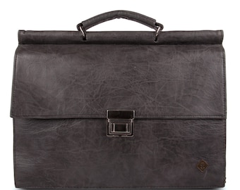 Designer double sided mercury grey briefcase