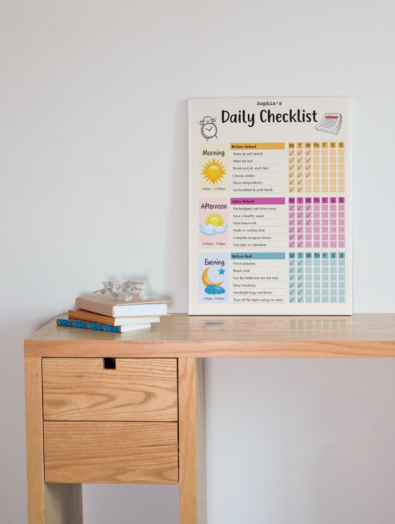 Editable Daily Checklist for Kids Organize Your Child's Day and 