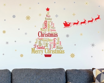 large christmas wall decal kit christmas home decor festive home decor wall decal decals and murals christmas party home decor decal - Christmas Wall Decal large christmas wall decal kit christmas home decor festive home decor wall decal decals and murals christmas party home decor decal - Christmas Wall Decal