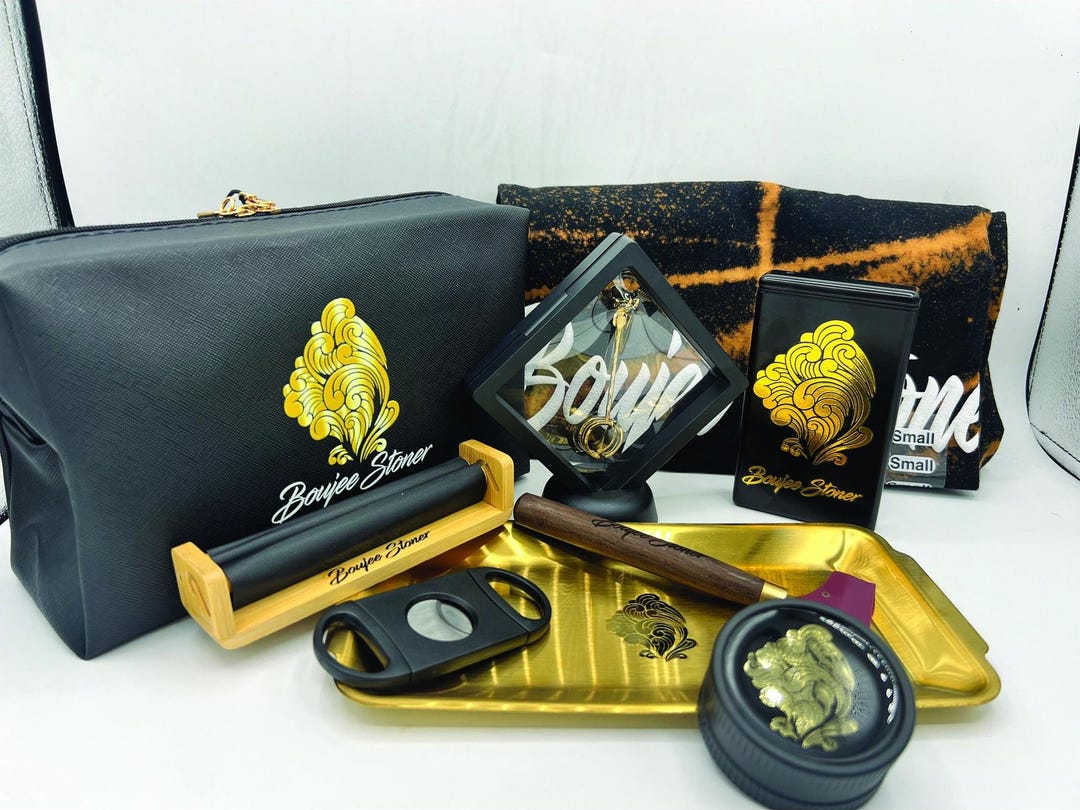 Boujee Starter Kit: Stash Bag, Grinder, Tray & More - Etsy