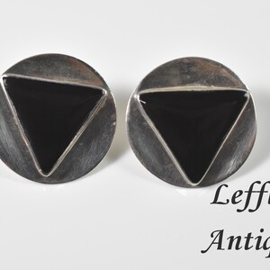 Onyx and Sterling Silver Earrings