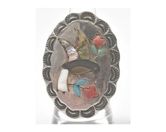 Zuni Silver Hummingbird Ring, Size 6.25