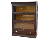 Barrister Bookcase 3 Stack Paneled Ends Mahogany Original Glass Antique Bookcase Bookshelves