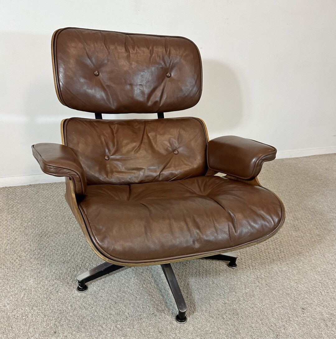 Eames Chair Rosewood Lounge Chair Herman Miller, Brown Leather Etsy