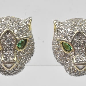 Gold Vermeil Panther Stud Earrings in Sterling Silver by FZN