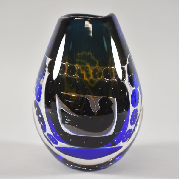 Orrefors Art Glass  ~ Glass Vase ~ Edvin Ohrstrom ~ 957913 Ariel Gallery 45-86 ~ c 1930-40s