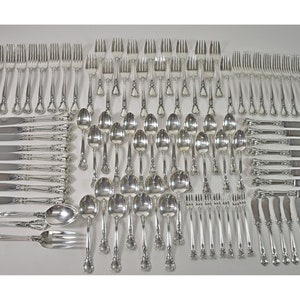 93 Piece Gorham Chantilly Sterling Flatware Set, 89.5 Troy Oz