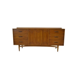 Vintage Broyhill Walnut Credenza Sculptra Collection