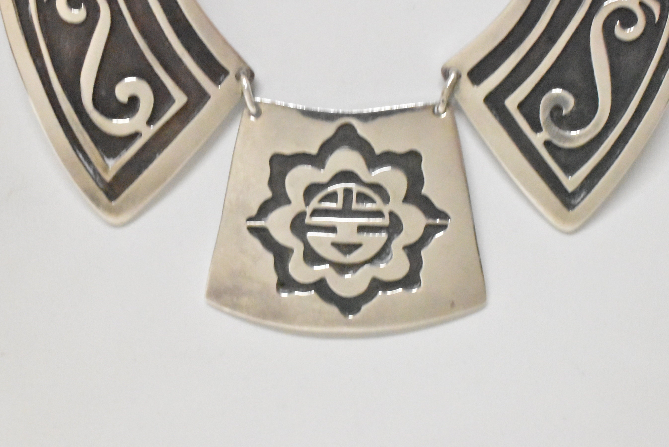 Vintage Silver Zuni Sunface Panel Necklace Bib Style Artist - Etsy